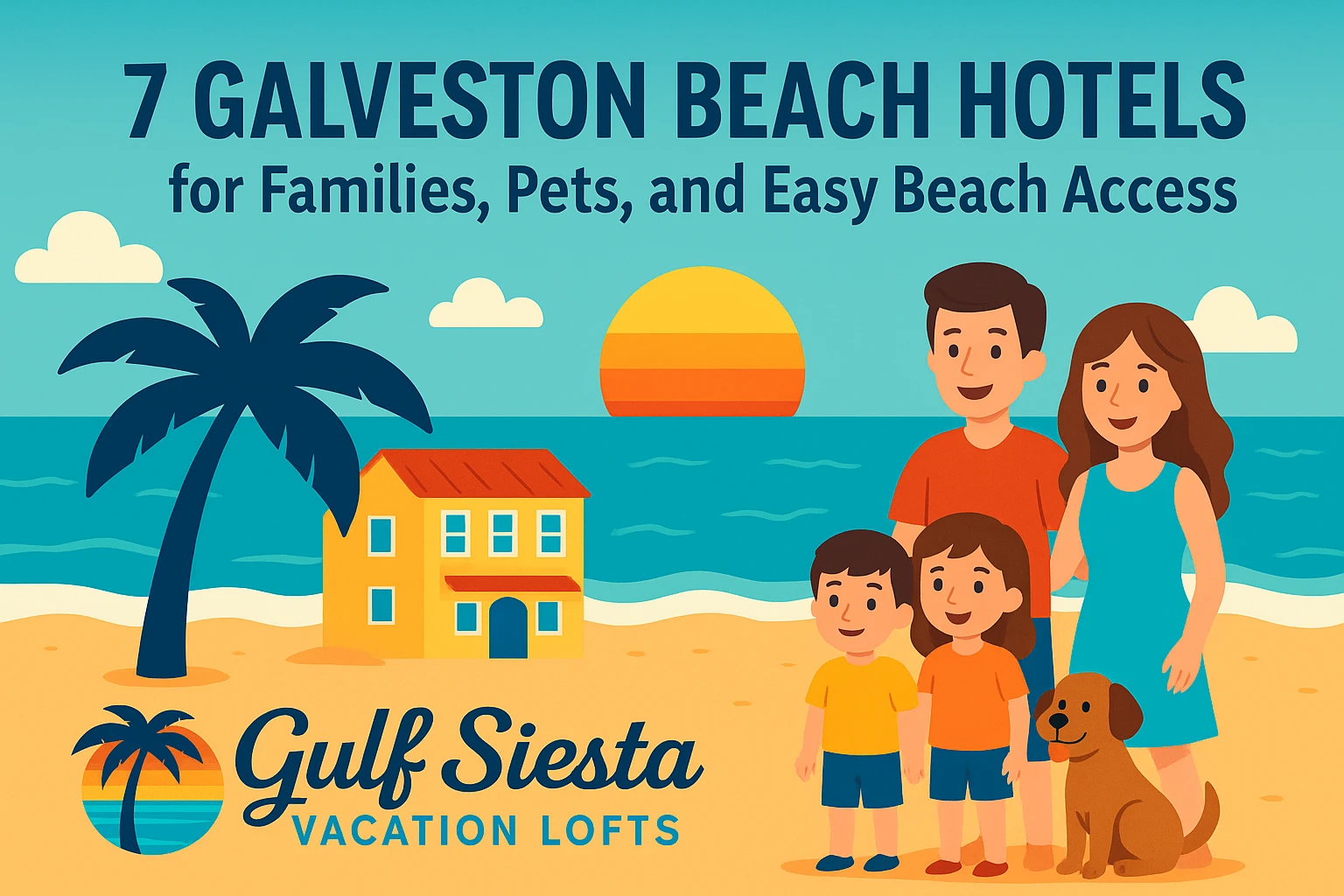 7 Galveston Strandhotels für Familien, Haustiere und leichten Strandzugang