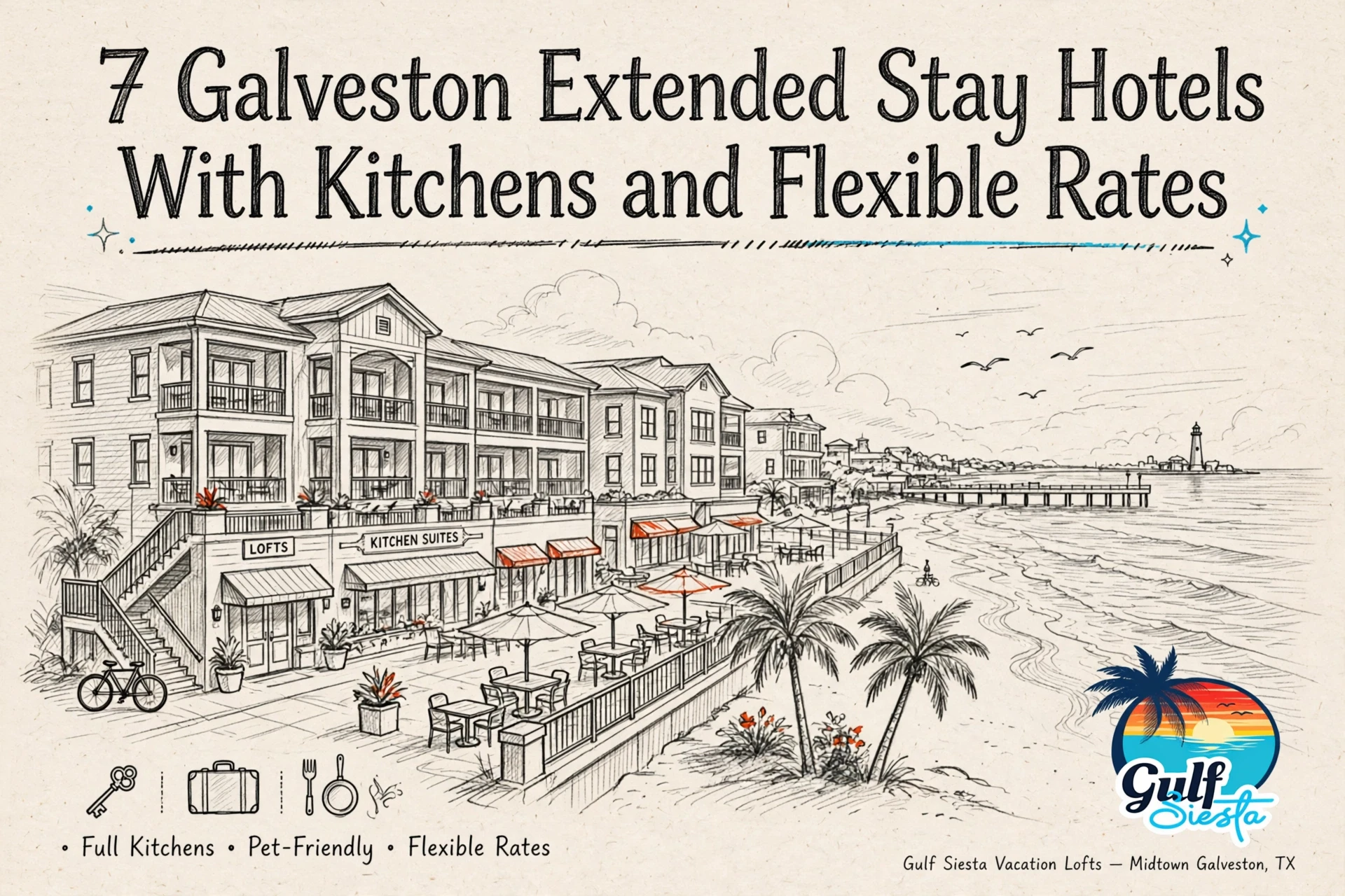 7 Galveston Extended Stay Hotels With Kitchens and Flexible Rates