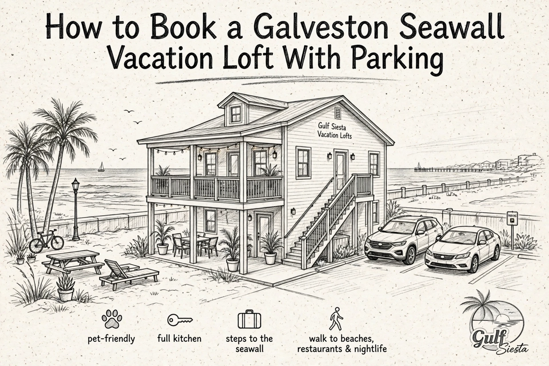 How to Book a Galveston Seawall Vacation Loft With Parking