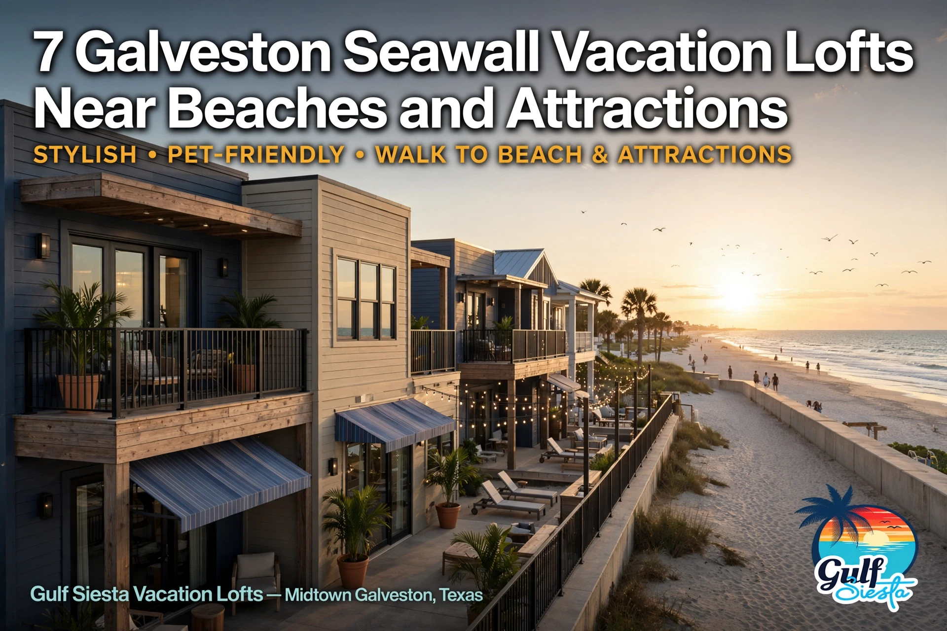7 Galveston Seawall Vacation Lofts Near Beaches and Attractions