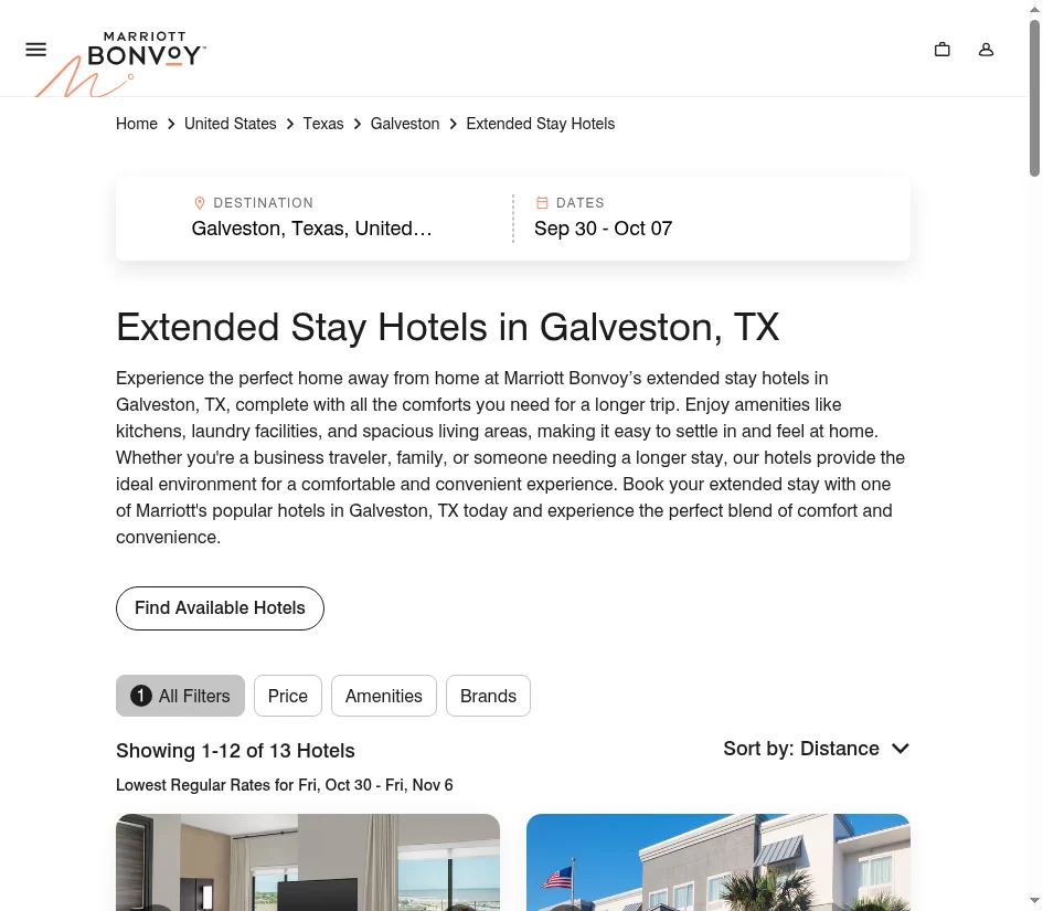Extended-stay hotel in Galveston