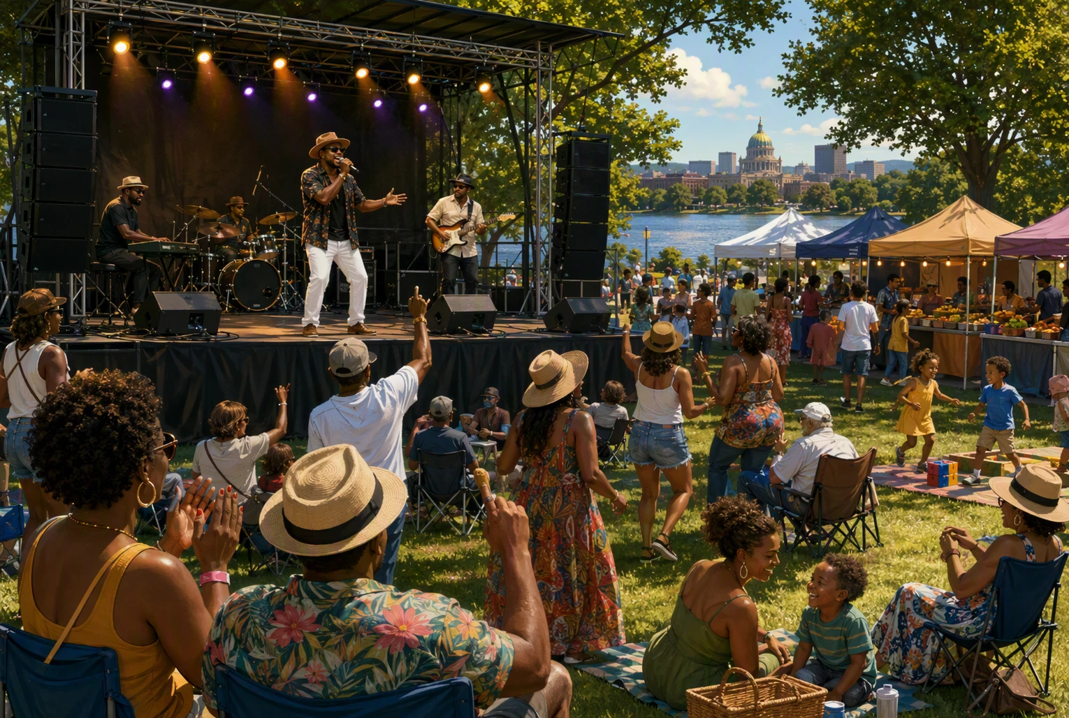Foule R&B en plein air au Reservoir Park