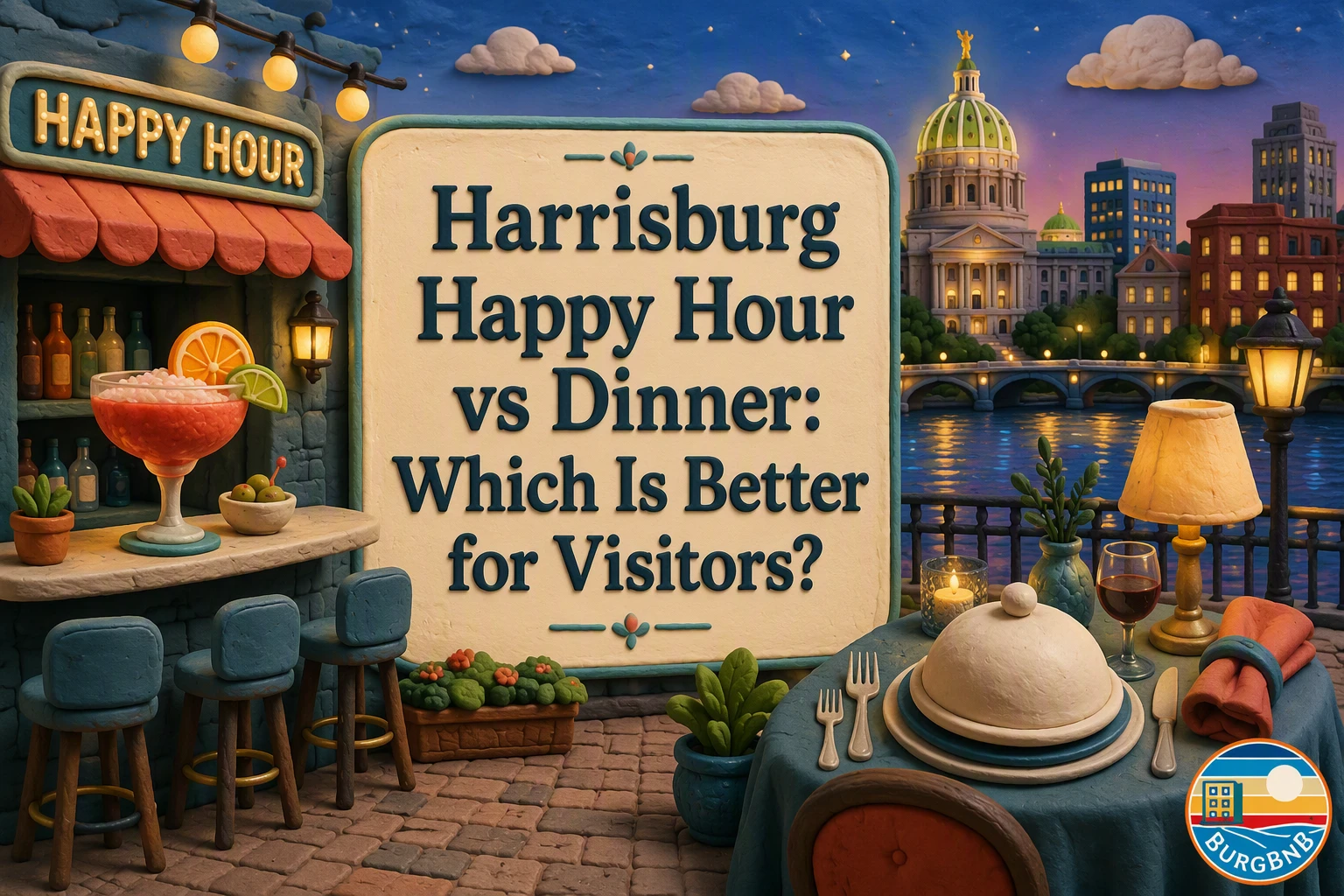 Hora feliz vs cena en Harrisburg: ¿Qué es mejor para los visitantes?