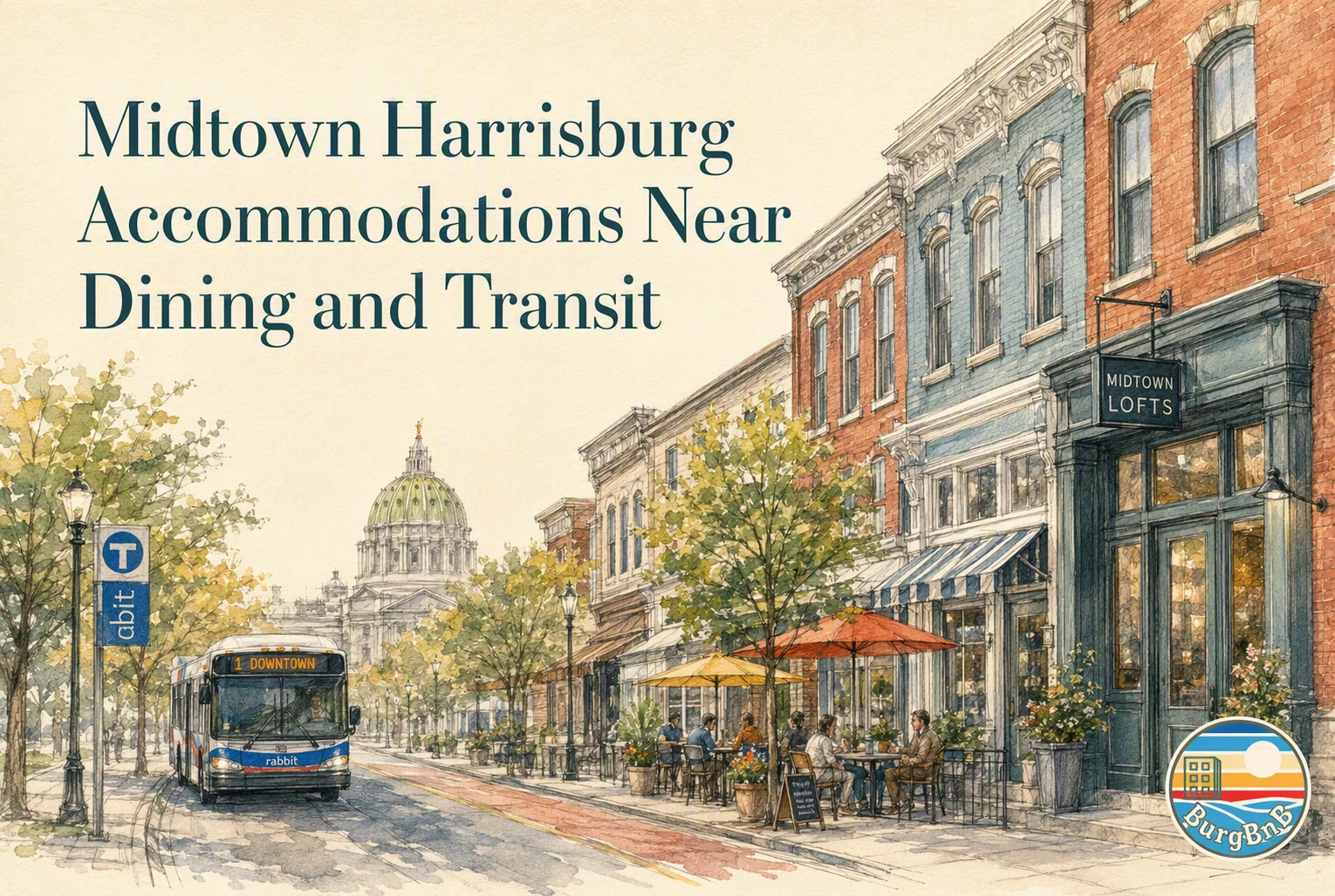 Midtown Harrisburg Accommodations Near Dining and Transit