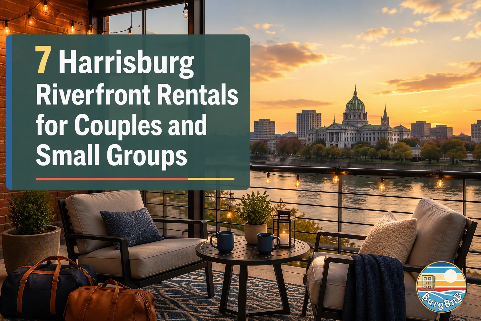 7 alquileres en la ribera de Harrisburg para parejas y grupos pequeños