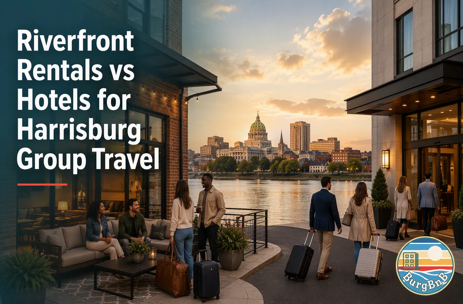 Riverfront Rentals vs Hotels for Harrisburg Group Travel