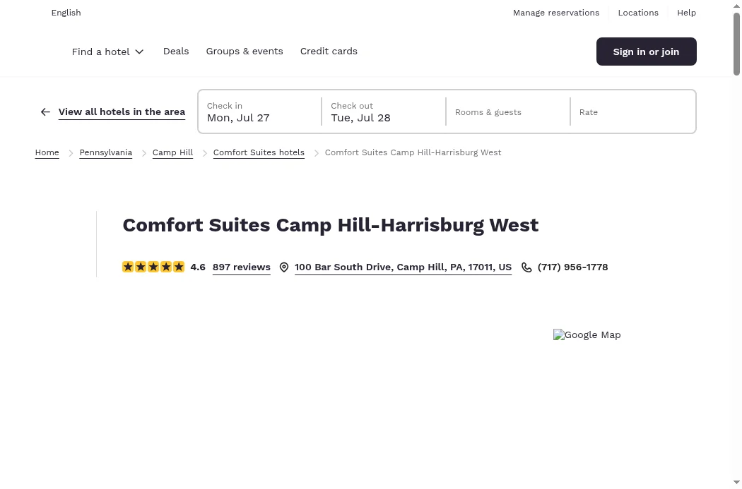 Comfort Suites Camp Hill-Harrisburg West