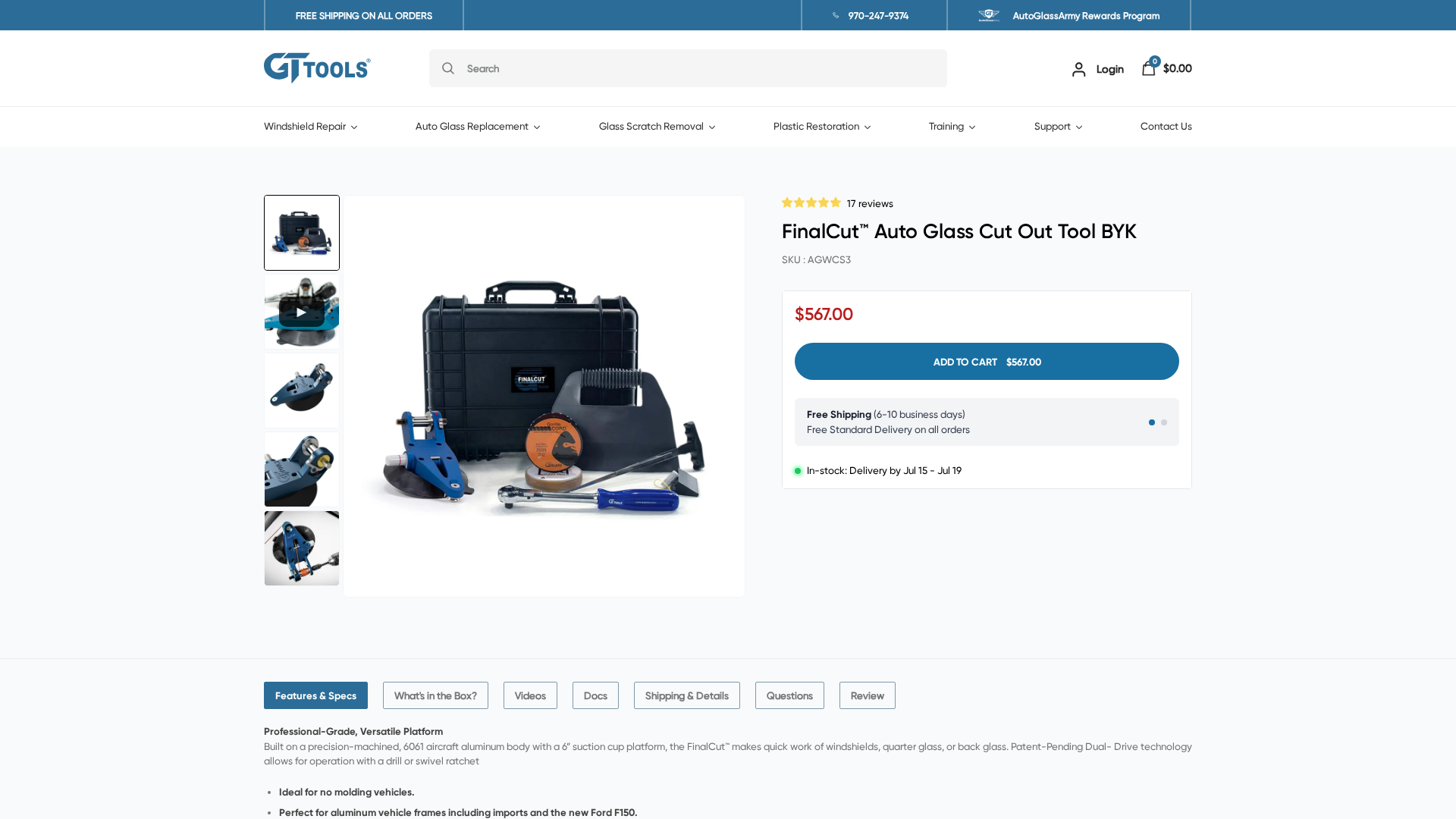 Auto Glass Cut-Out Tool