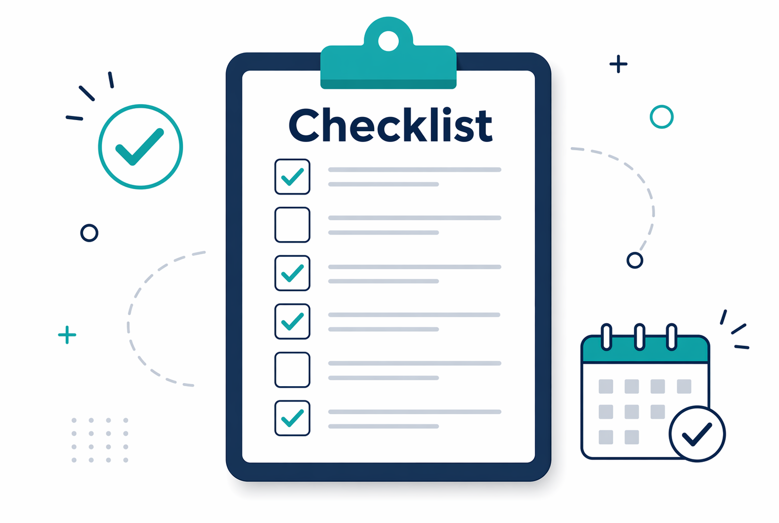 Checklist on clipboard with AI SEO steps