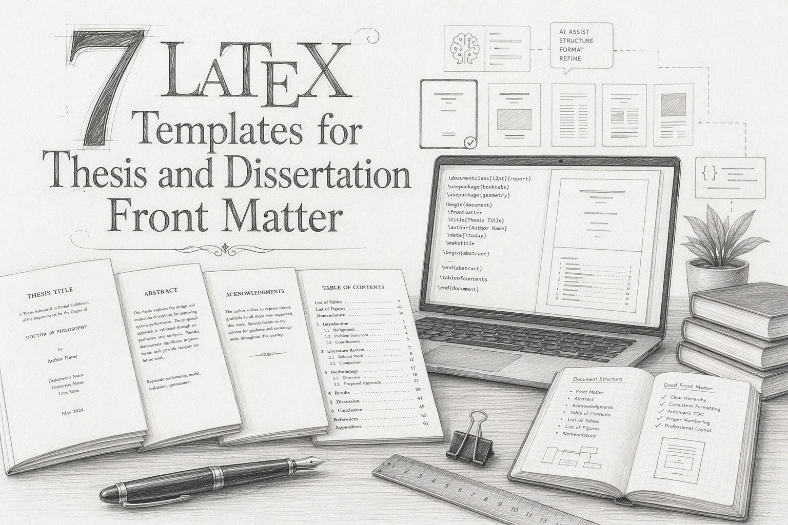 7 LaTeX Templates for Thesis and Dissertation Front Matter