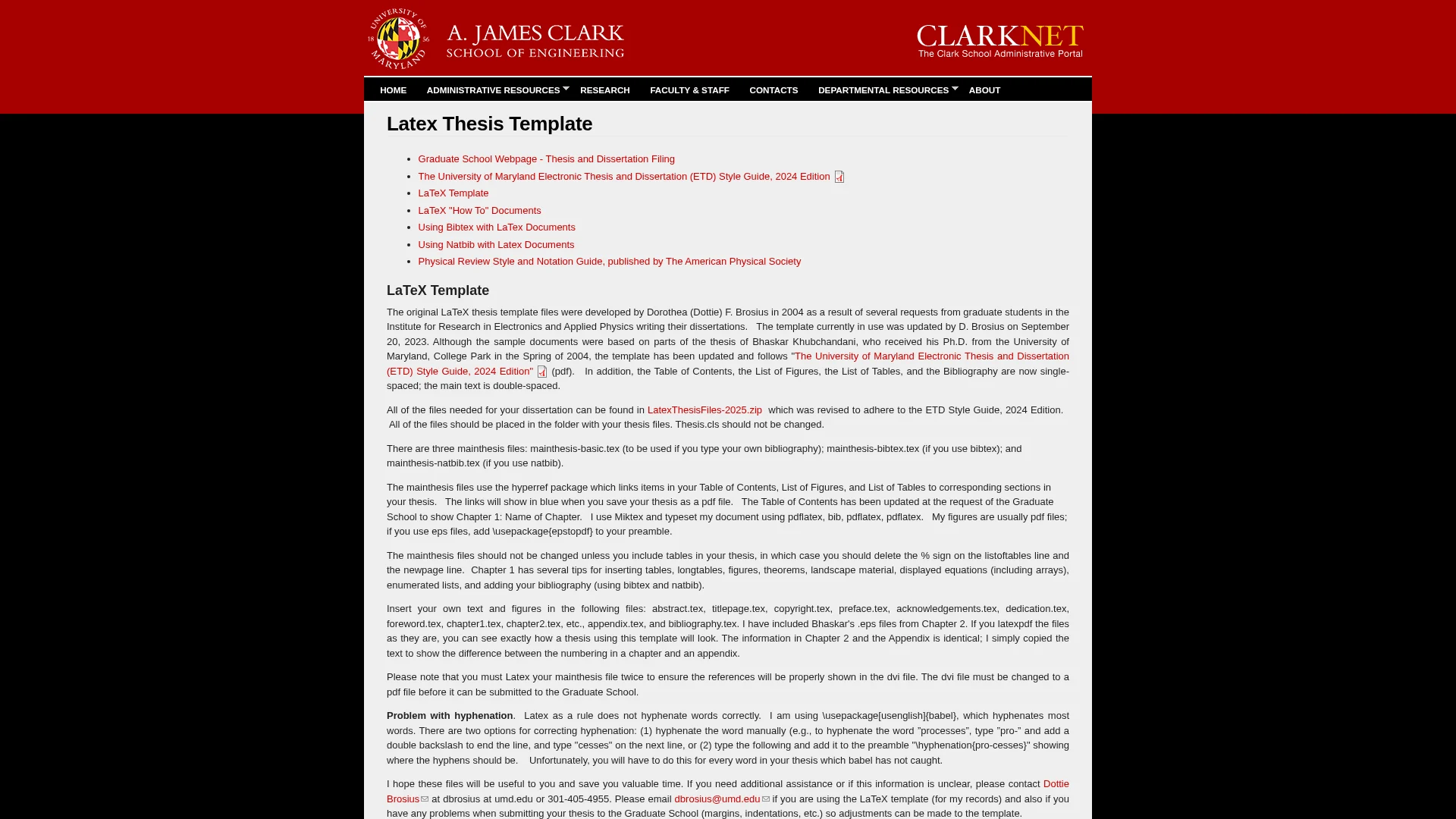 University of Maryland LaTeX Thesis Template
